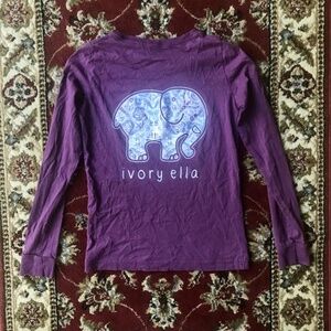 ivory ella purple elephant kids' long sleeve shirt